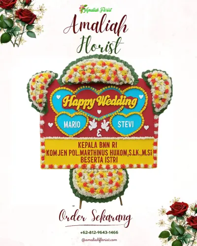 Karangan Papan Bunga Pernikahan di Siantan Tengah